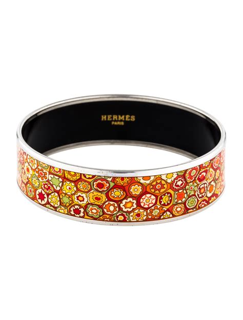 hermes silver bangle|hermes wide enamel bangle.